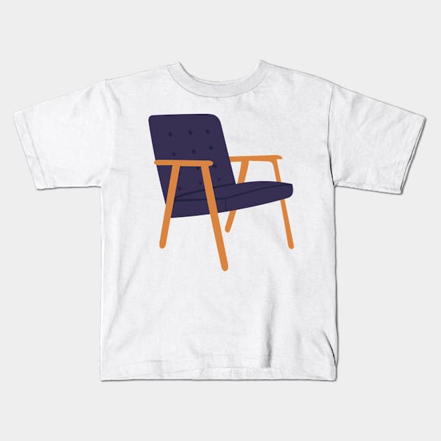 Mid Century Retro Eames Chair Design Kids T-Shirt by Brunch Club